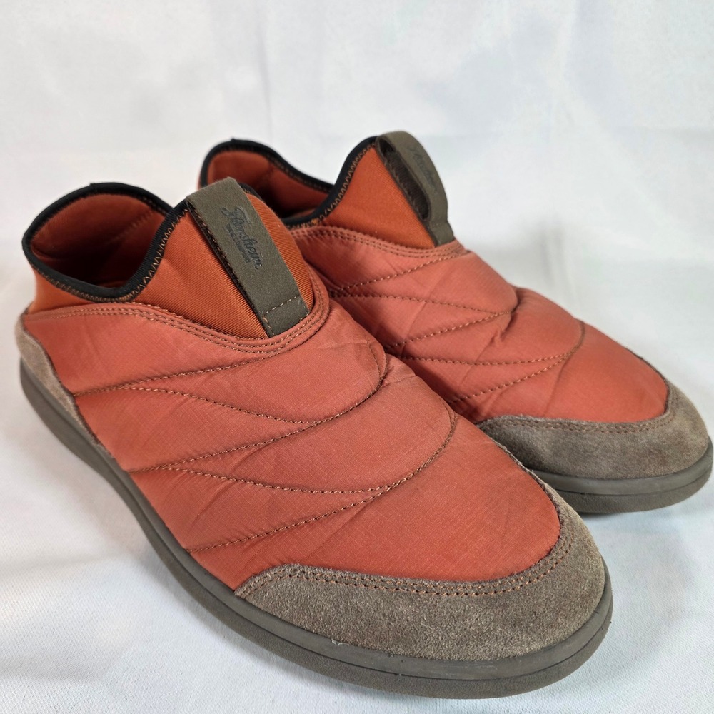 Florsheim Java Nylon Suede Moc Mens 10.5 Quilted Puffer Slip On Shoes Orange